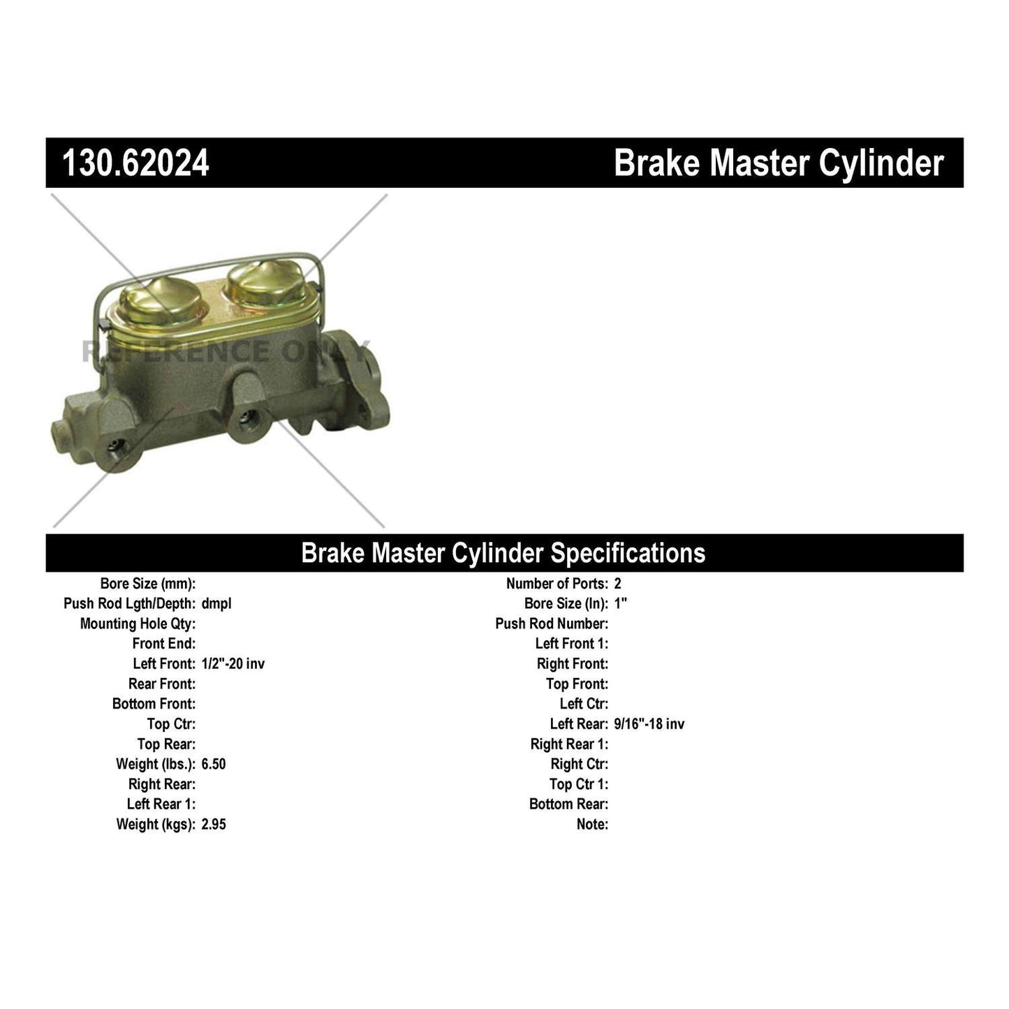 Stoptech Centric Premium Brake Master Cylinder 130.62024