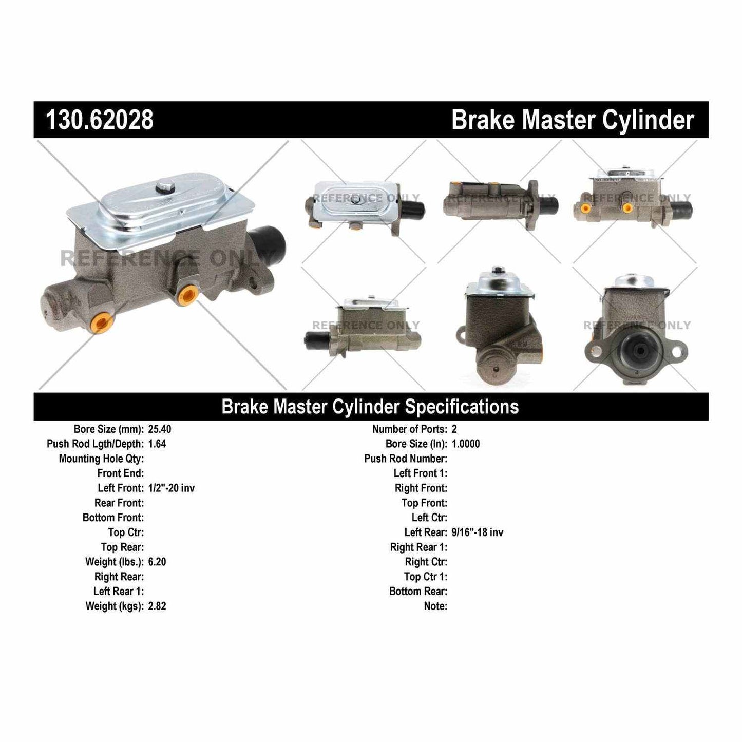 Centric Parts Brake Master Cylinder 130.62028