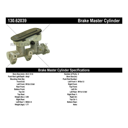 Stoptech Centric Premium Brake Master Cylinder 130.62039