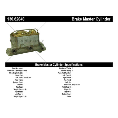 Centric Parts Premium Brake Master Cylinder 130.62040