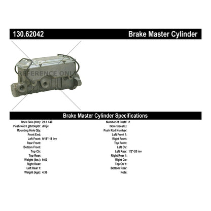 Centric Parts Premium Brake Master Cylinder 130.62042