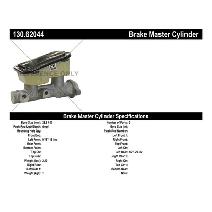 Centric Parts Brake Master Cylinder 130.62044