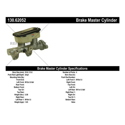 Centric Parts Brake Master Cylinder 130.62052