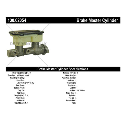 Centric Parts Premium Brake Master Cylinder 130.62054