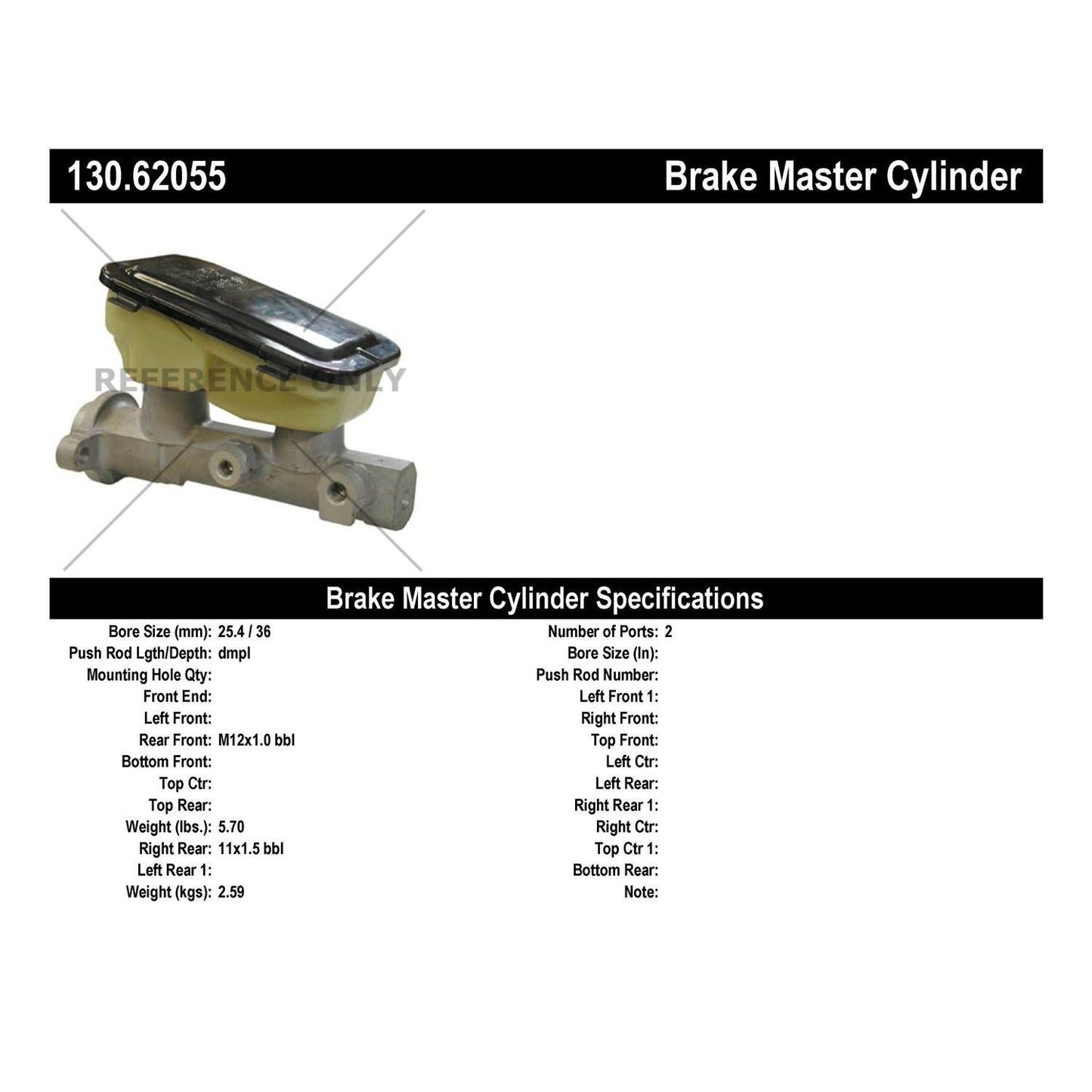 Stoptech Centric Premium Brake Master Cylinder 130.62055