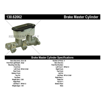 Centric Parts Brake Master Cylinder 130.62062
