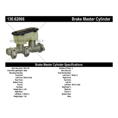 Centric Parts Brake Master Cylinder 130.62066