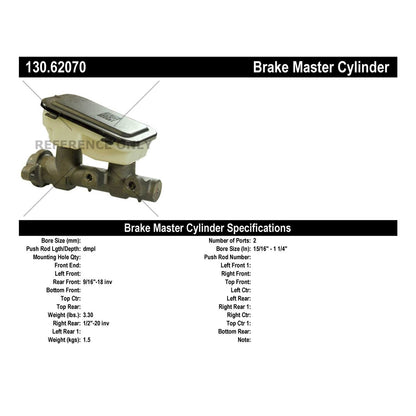 Centric Parts Premium Brake Master Cylinder 130.62070