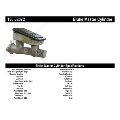 Centric Parts Premium Brake Master Cylinder 130.62072