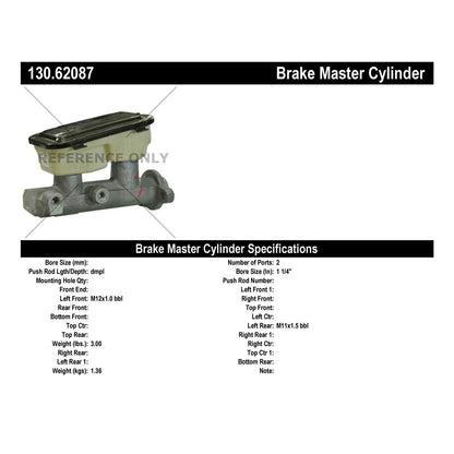 Centric Parts Brake Master Cylinder Premium for 1993-1996 Chevrolet Caprice Impala 130.62087