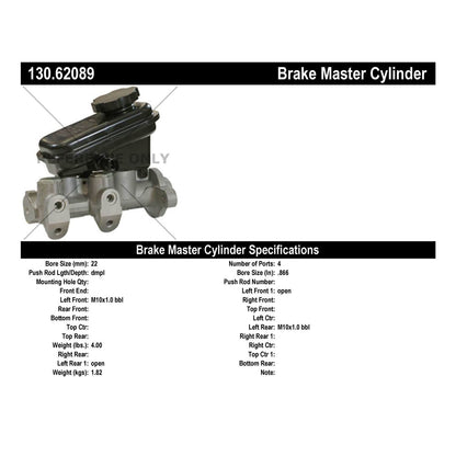 Centric Parts Premium Brake Master Cylinder 130.62089