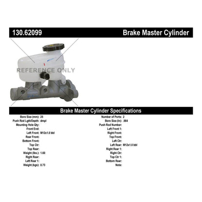 Centric Parts Premium Brake Master Cylinder for 1996-1999 Buick LeSabre 130.62099