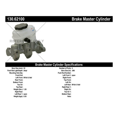 Centric Parts Brake Master Cylinder Premium for 1995-1999 Chevrolet Cavalier Pontiac Sunfire 130.62100