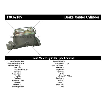 Centric Parts Premium Brake Master Cylinder 130.62105