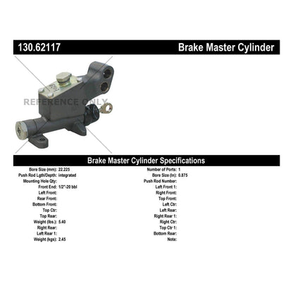 Centric Parts Premium Brake Master Cylinder 130.62117