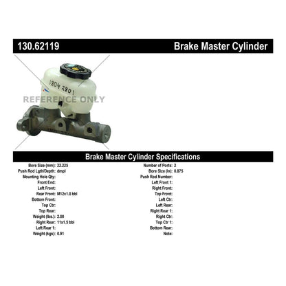 Centric Parts Brake Master Cylinder Premium for 2000-2005 Chevrolet Cavalier Pontiac Sunfire 130.62119