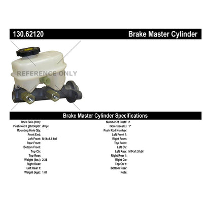 Centric Parts Premium Brake Master Cylinder for 2000-2003 Buick LeSabre Cadillac DeVille Oldsmobile Aurora Pontiac Bonneville 130.62120
