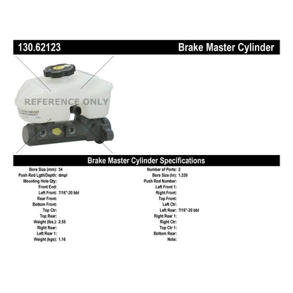 Centric Parts Brake Master Cylinder Premium for 2000-2005 Cadillac DeVille 130.62123