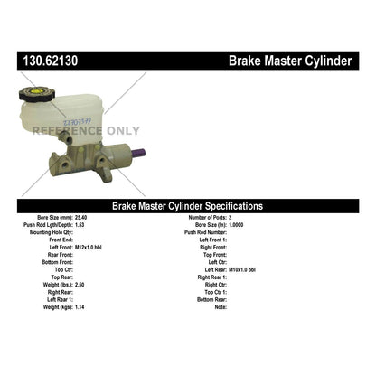 Centric Parts Premium Brake Master Cylinder for 2005-2006 Chevrolet Equinox, 2006 Pontiac Torrent, 2002-2007 Saturn Vue 130.62130