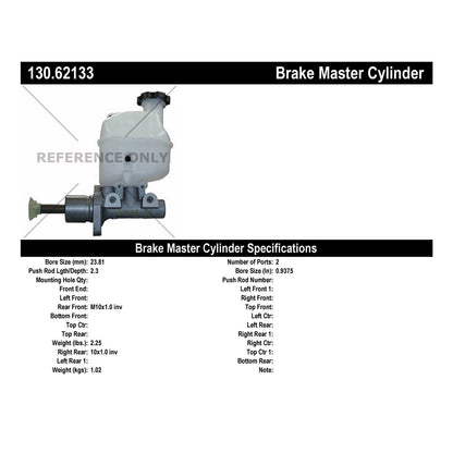 Centric Parts Brake Master Cylinder Premium for 2004-2008 Chevrolet Malibu, 2006-2007 Pontiac G6, 2007 Saturn Aura 130.62133