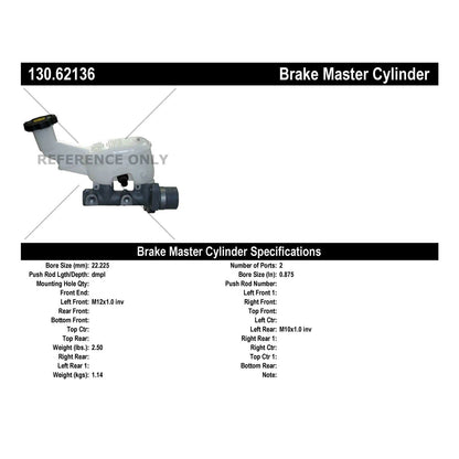 Centric Parts Premium Brake Master Cylinder 130.62136