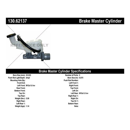 Centric Parts Brake Master Cylinder Premium for 2005-2008 Chevrolet Cobalt Pontiac G4 2006 130.62137