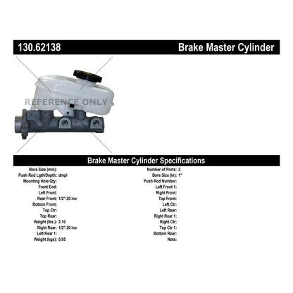Centric Parts Premium Brake Master Cylinder 130.62138