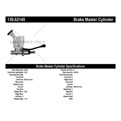 Centric Parts Brake Master Cylinder Premium with Reservoir for 2006-2008 Chevrolet HHR 130.62145