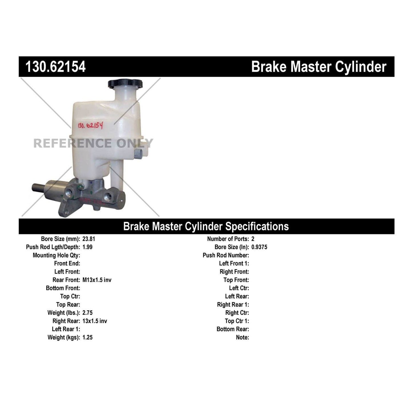 Centric Parts Premium Brake Master Cylinder for 2008 Chevrolet Malibu Pontiac G6 Saturn Aura 130.62154