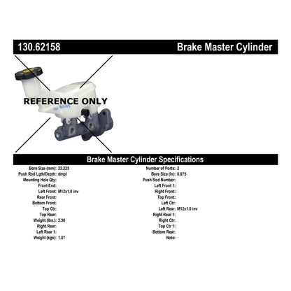 Centric Parts Premium Brake Master Cylinder 130.62158