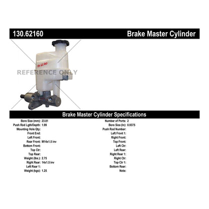 Centric Parts Brake Master Cylinder Premium for 2008-2012 Chevrolet Malibu, 2008-2010 Pontiac G6, 2008-2009 Saturn Aura 130.62160