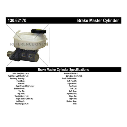 Centric Parts Premium Brake Master Cylinder 130.62170