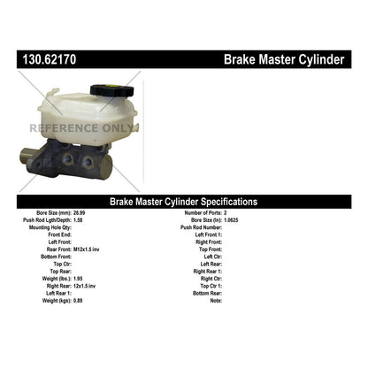 Centric Parts Premium Brake Master Cylinder 130.62170
