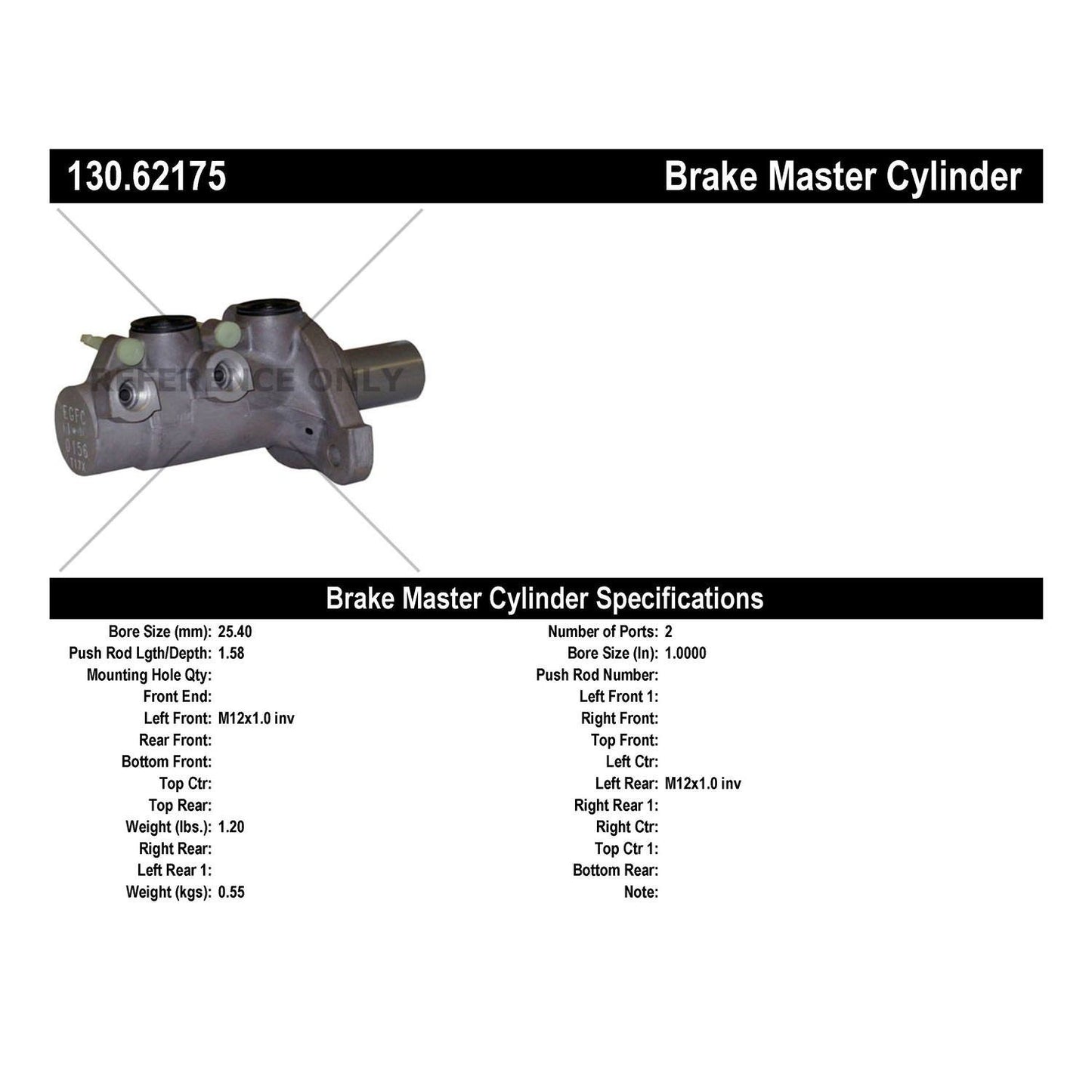 Centric Parts Premium Brake Master Cylinder 130.62175