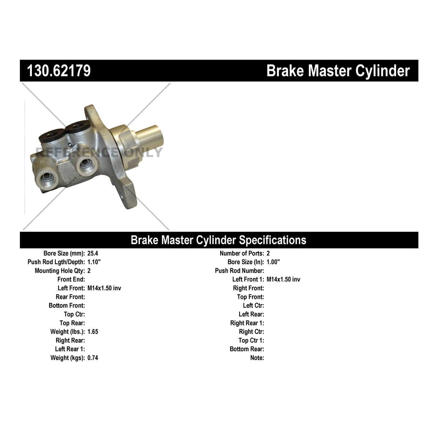Centric Parts Brake Master Cylinder for Cadillac ATS 2013-2019 CTS 2014-2019 130.62179