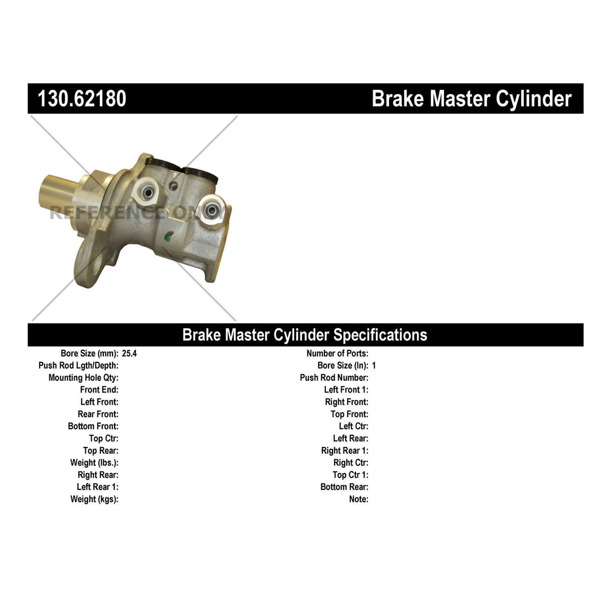 Centric Parts Premium Brake Master Cylinder 130.62180
