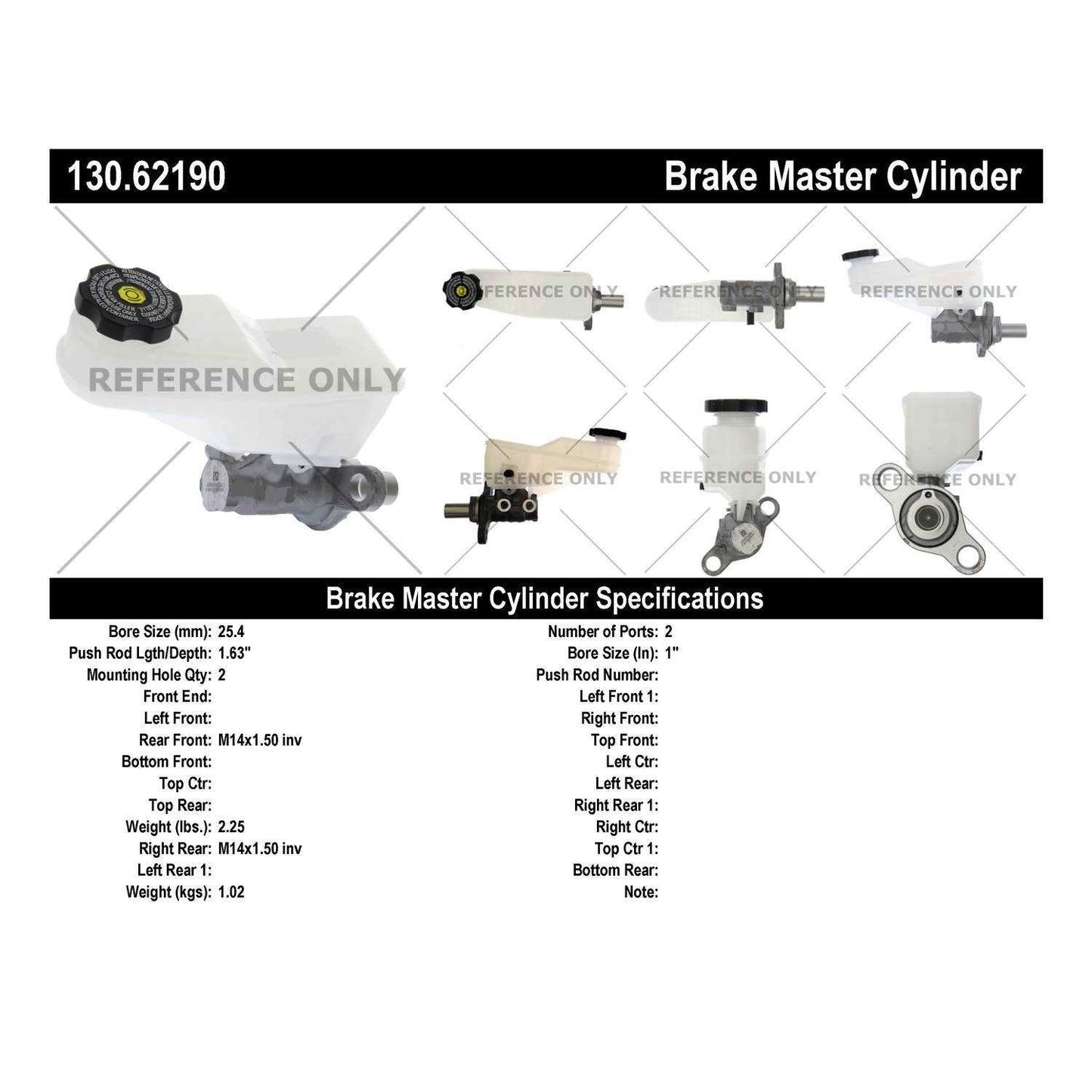 Centric Parts Premium Brake Master Cylinder 130.62190