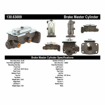 Stoptech Centric 67-71 Dodge DW Pickup Premium Brake Master Cylinder 130.63009