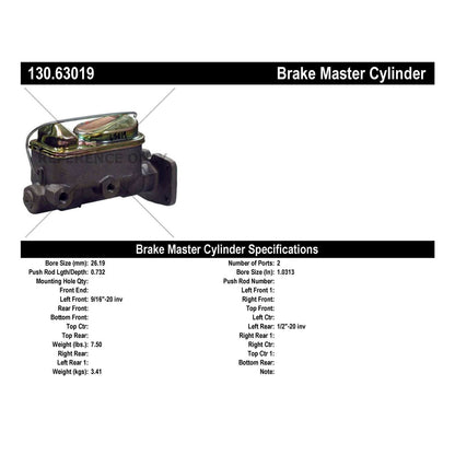 Stoptech Centric Premium Brake Master Cylinder 130.63019