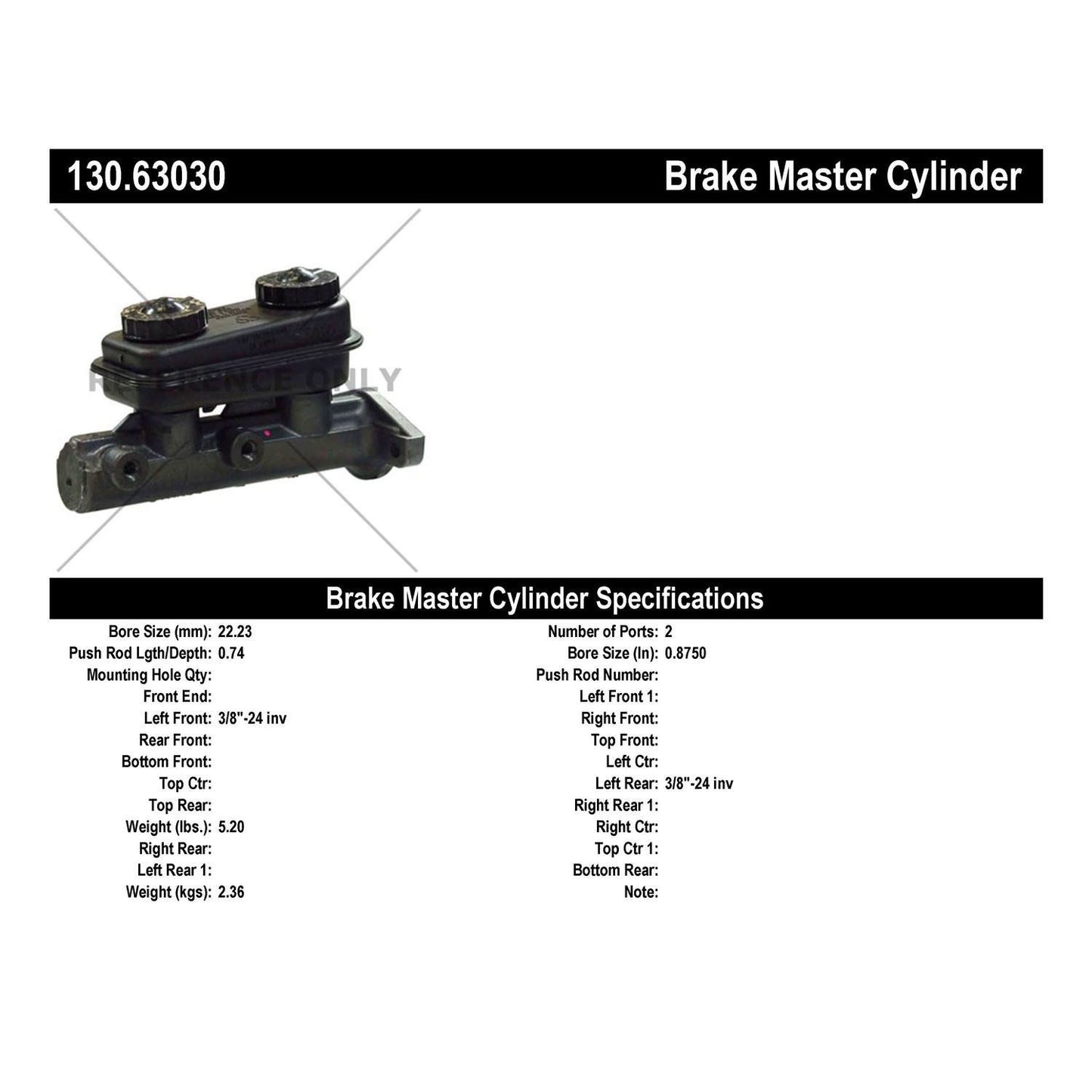 Centric Parts Brake Master Cylinder Premium 130.63030