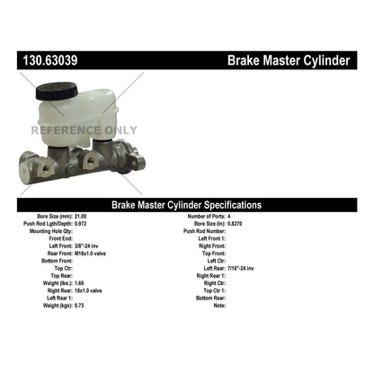 Centric Parts Premium Brake Master Cylinder 130.63039