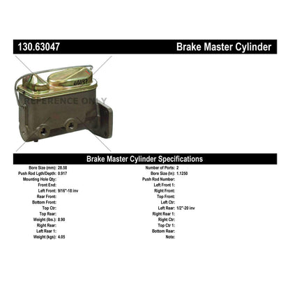 Stoptech Centric Premium Brake Master Cylinder 130.63047