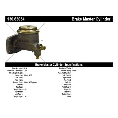 Stoptech Centric 1962 Chrysler Imperial/ New Yorker Premium Brake Master Cylinder 130.63054