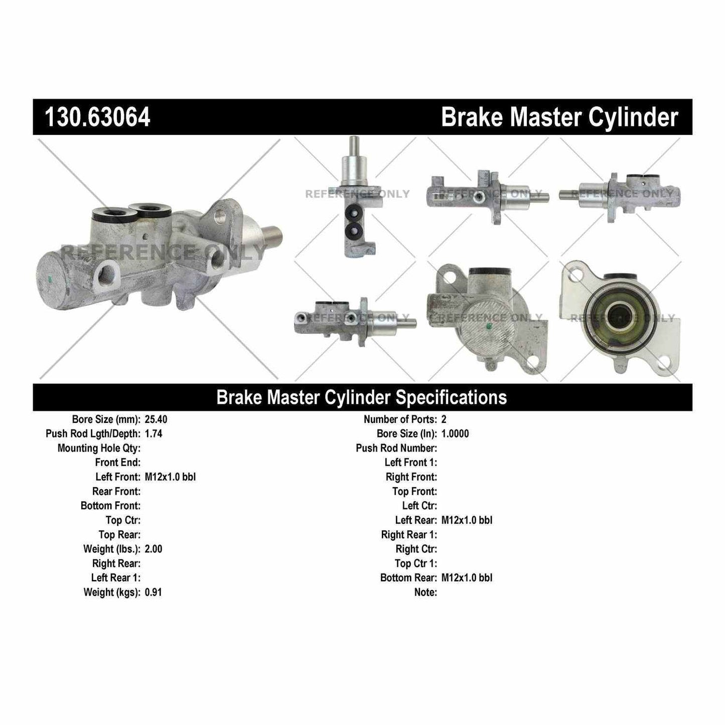 StopTech Premium Brake Master Cylinder 130.63064