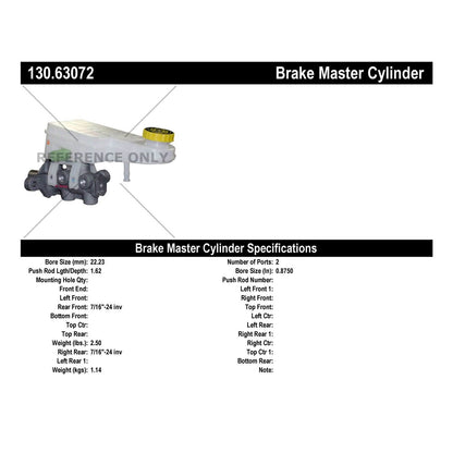 Centric Parts Brake Master Cylinder Premium 130.63072