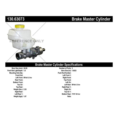 Centric Parts Brake Master Cylinder Premium for OEM fit 130.63073