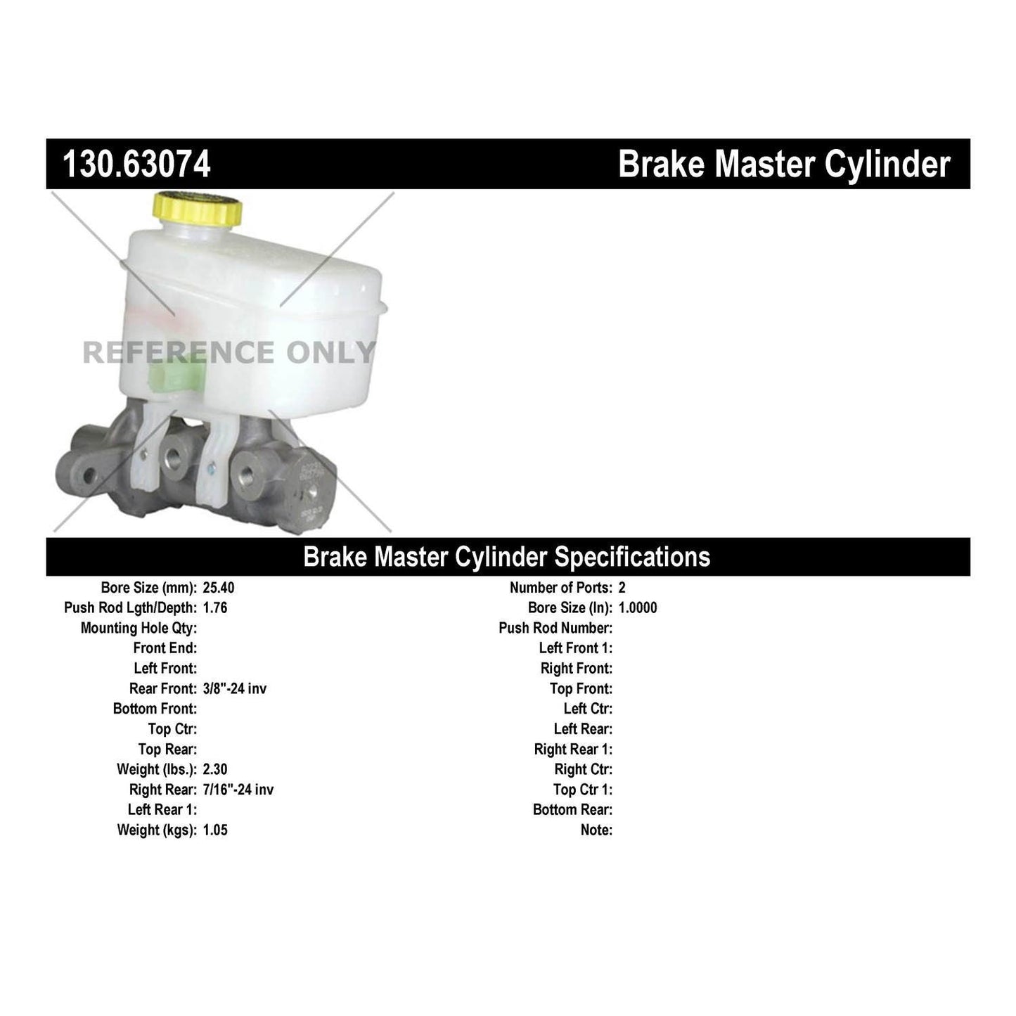 Centric Parts Brake Master Cylinder Premium 130.63074