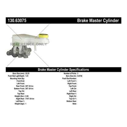Centric Parts Brake Master Cylinder Premium 130.63075