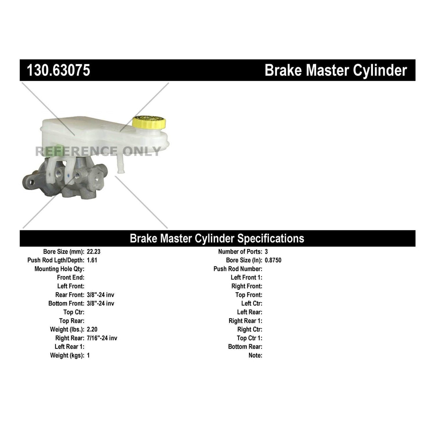 Centric Parts Premium Brake Master Cylinder 130.63075