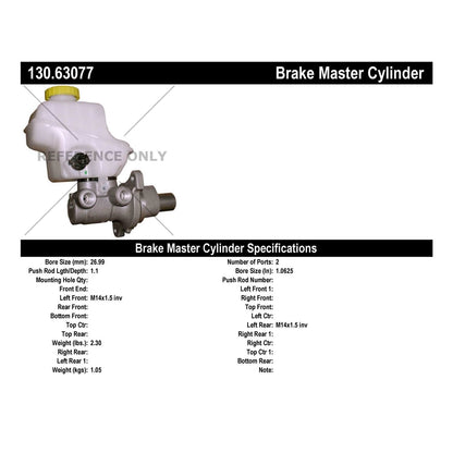 Stoptech Centric 08-19 Dodge Challener/Charger Premium Brake Master Cylinder 130.63077